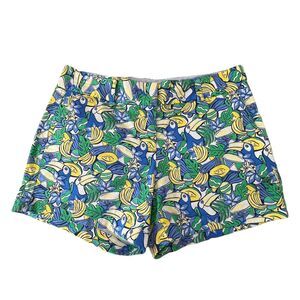Vineyard Vines Jungle Print Mid Rise Toucan Bananas‎ Floral Shorts Sz 4